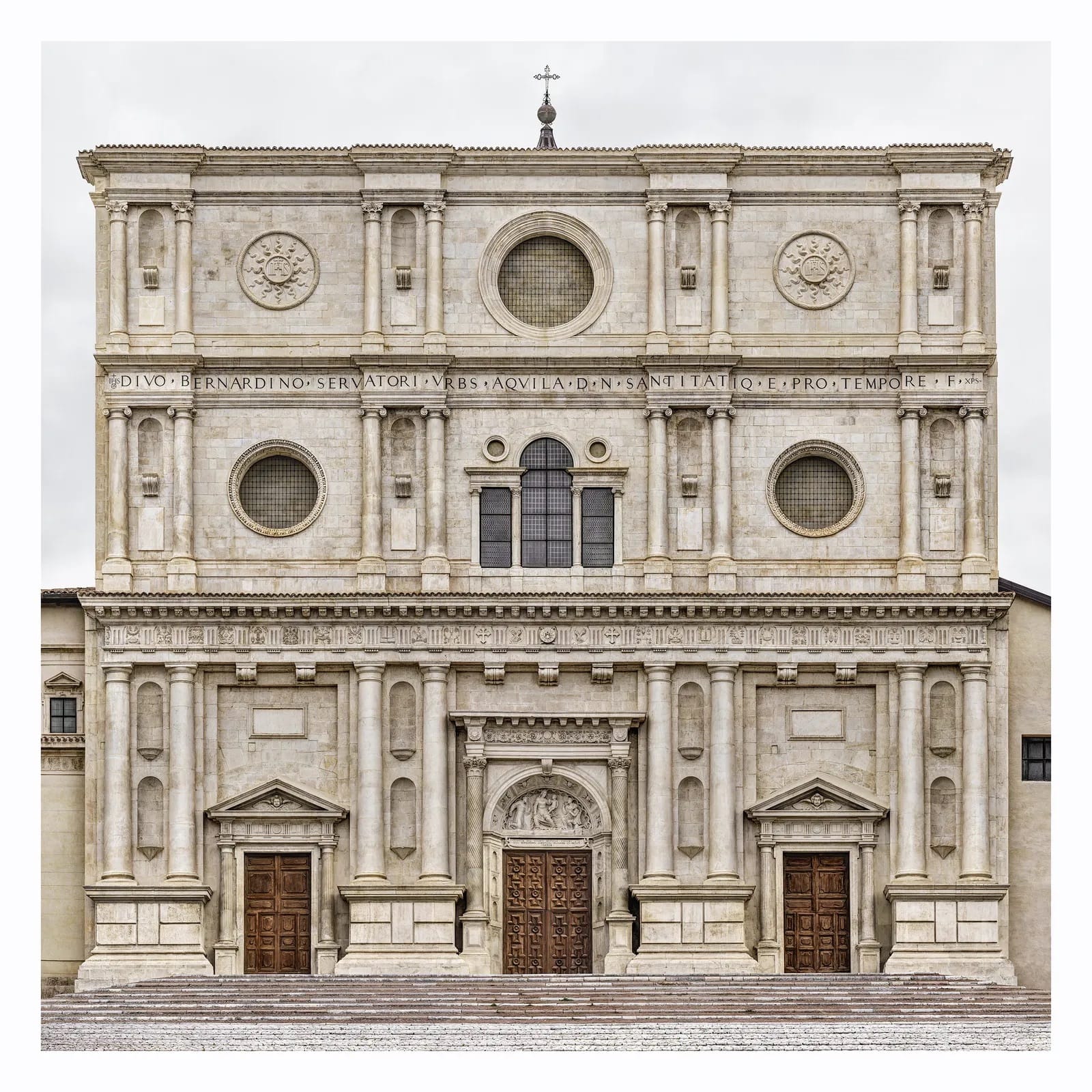 A fine art photograph by Marcus Brunetti of the facade of a basilica